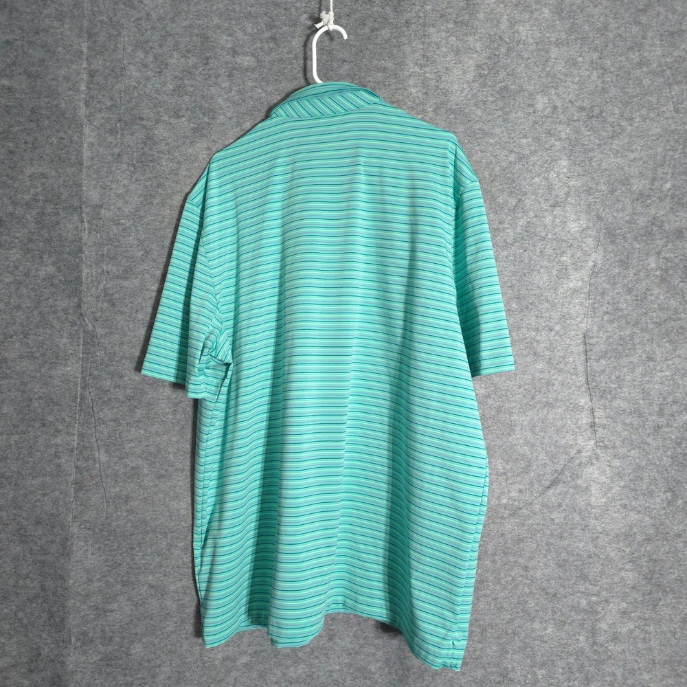 Vineyard Vines Performance Polo Mens XXL Green Striped Short Sleeve Golf Shirt - Picture 2 of 9
